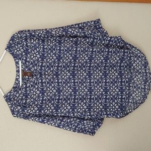 BIT & BRIDLE 3/4 sleeve royal blue blouse
